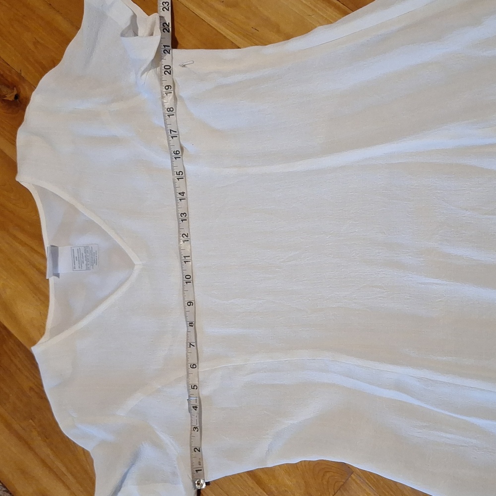 Vintage 90s Laura Ashley Short Sleeve Mimimalist Textured Dress Plus Size 14 - Picture 10 of 13